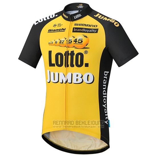 2017 Fahrradbekleidung Lotto NL Jumbo Jumbo Gelb Trikot Kurzarm und Tragerhose - zum Schließen ins Bild klicken
